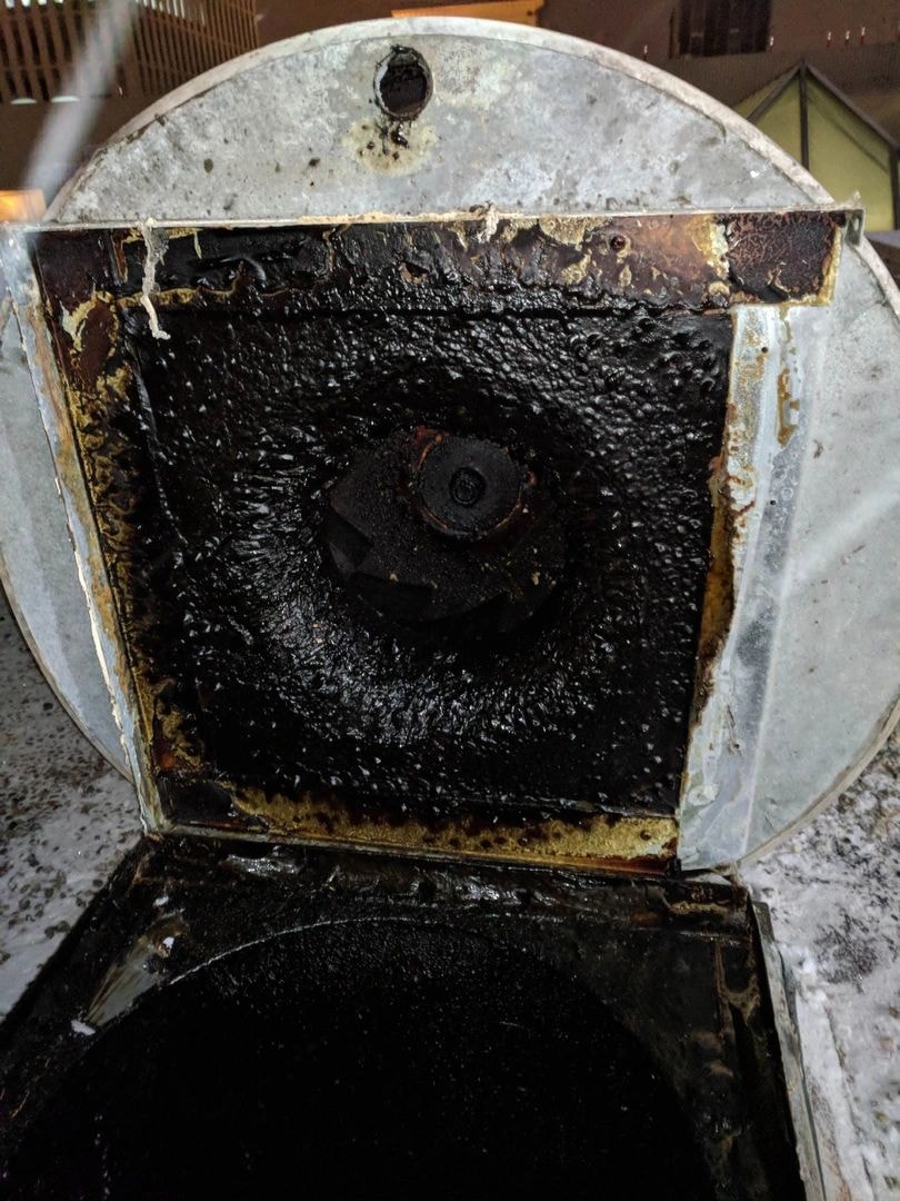 Kitchen exhaust fan before cleaning